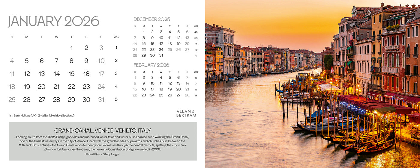 The Grand Tour Desk Calendar