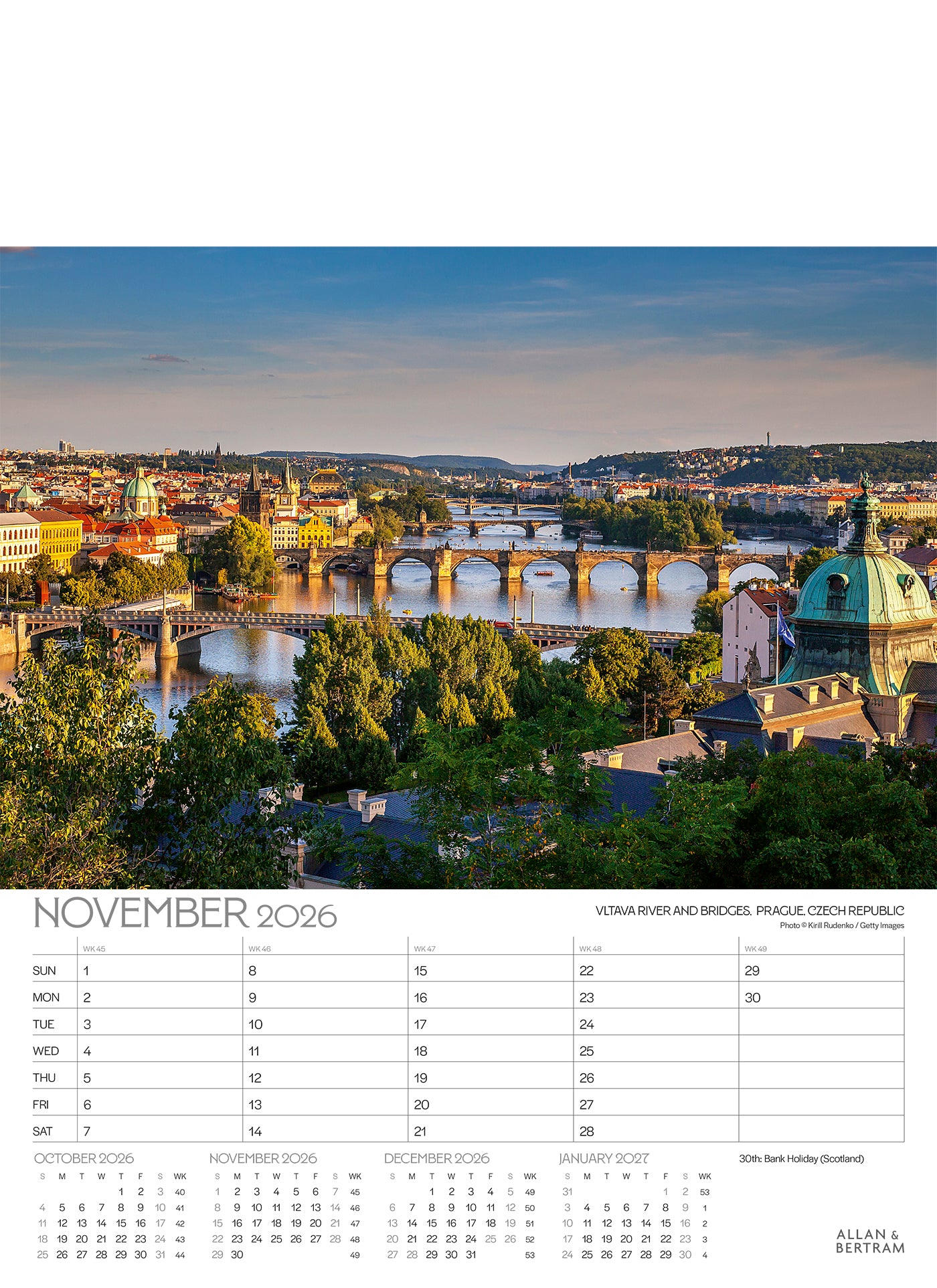 The Grand Tour Junior Wall Calendar