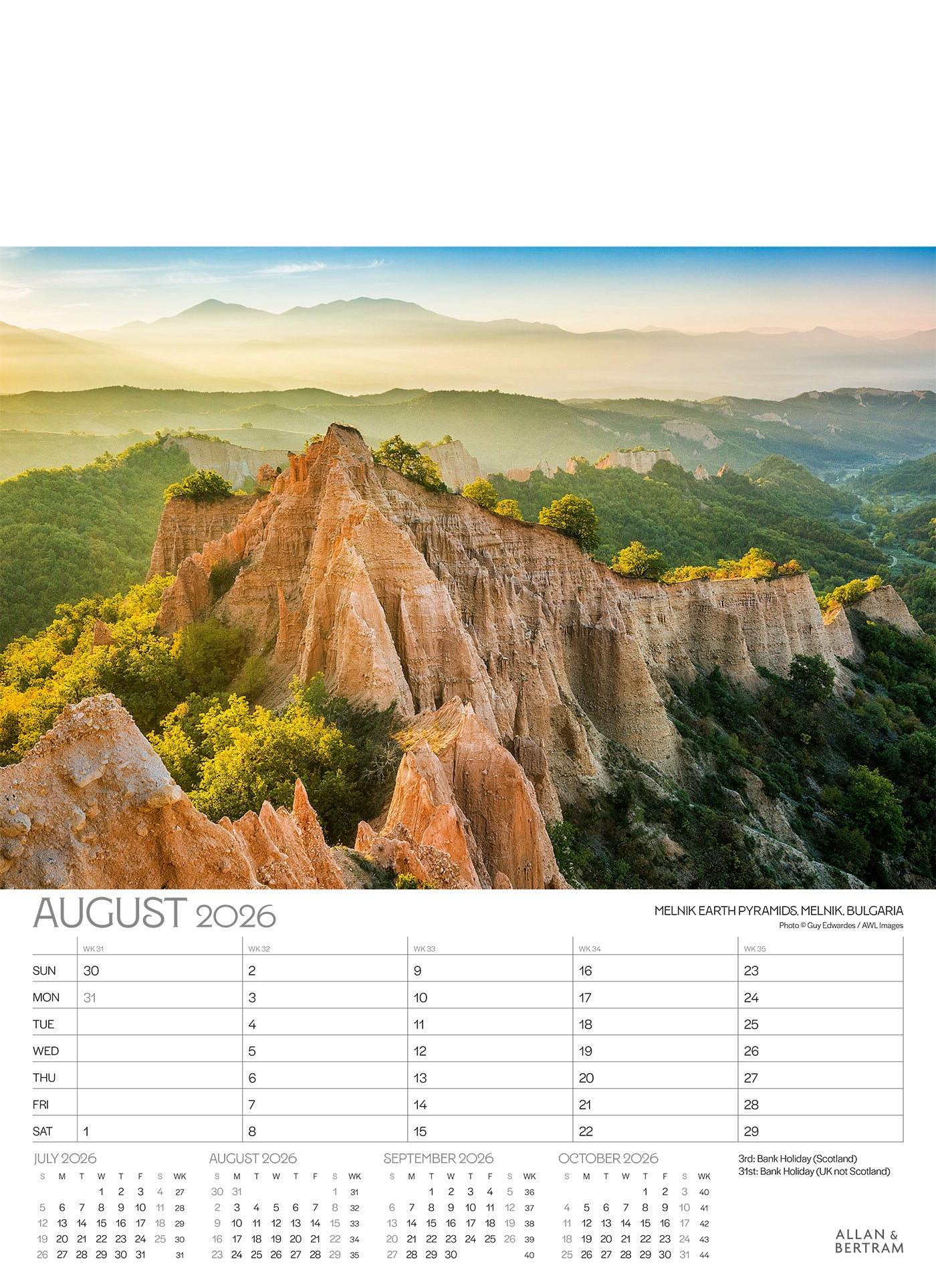 The Grand Tour Junior Wall Calendar