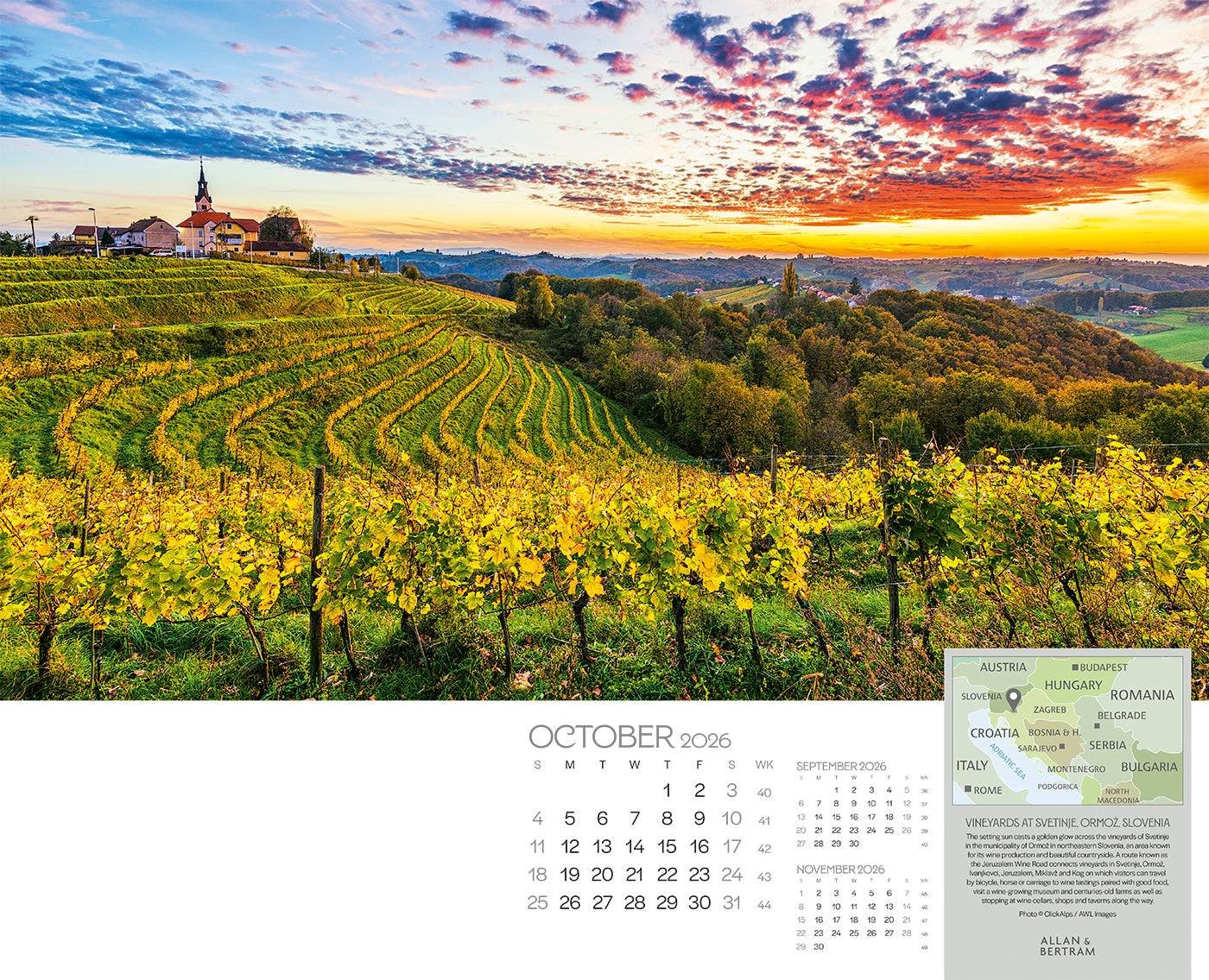 The Grand Tour Wall Calendar