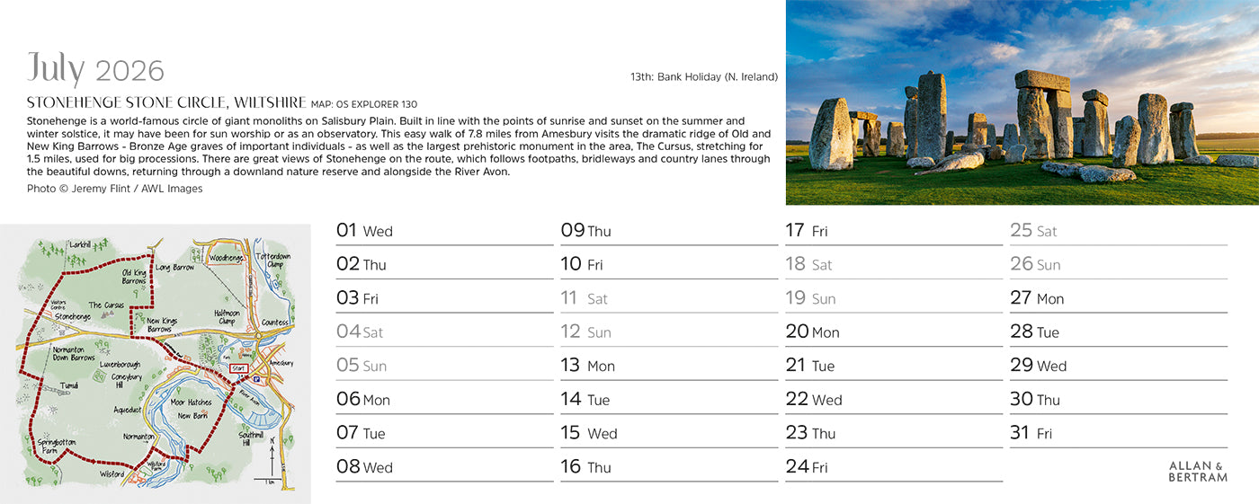 Great Britain Desk Calendar