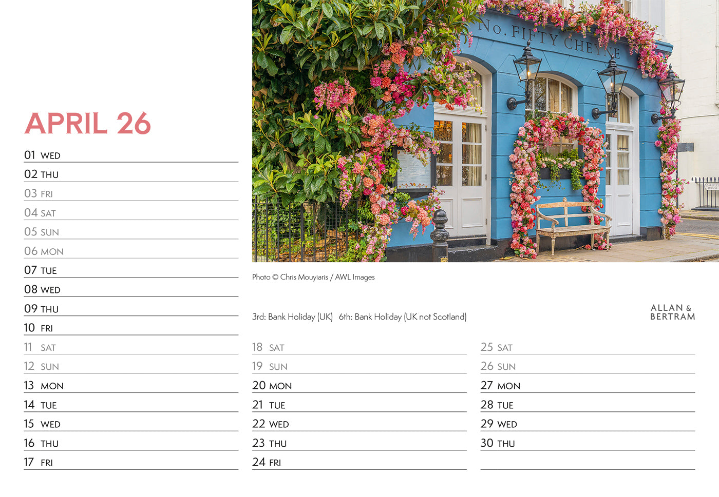 London Midi Desk Calendar