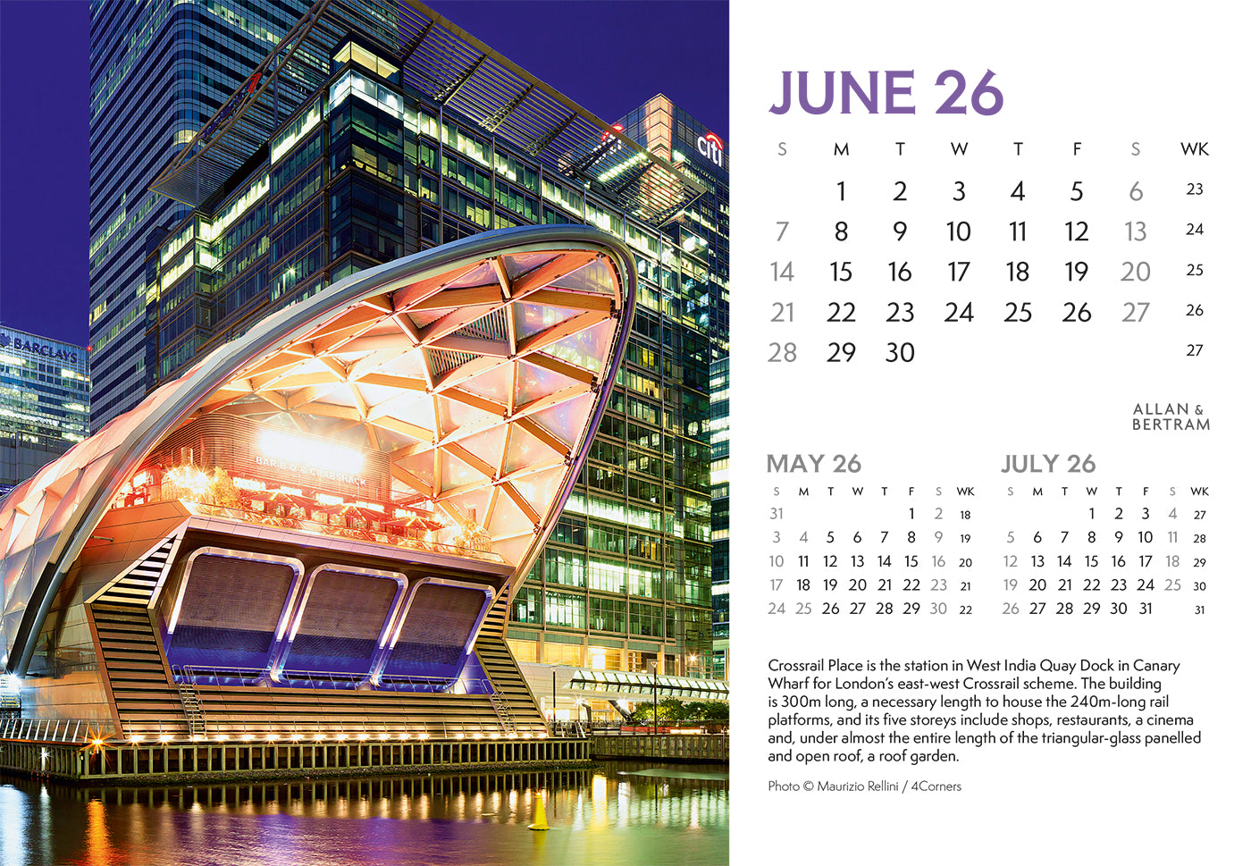 London Midi Desk Calendar