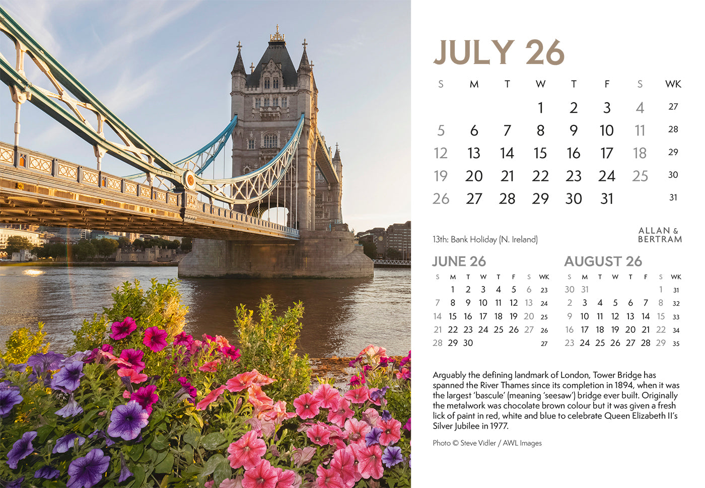 London Midi Desk Calendar