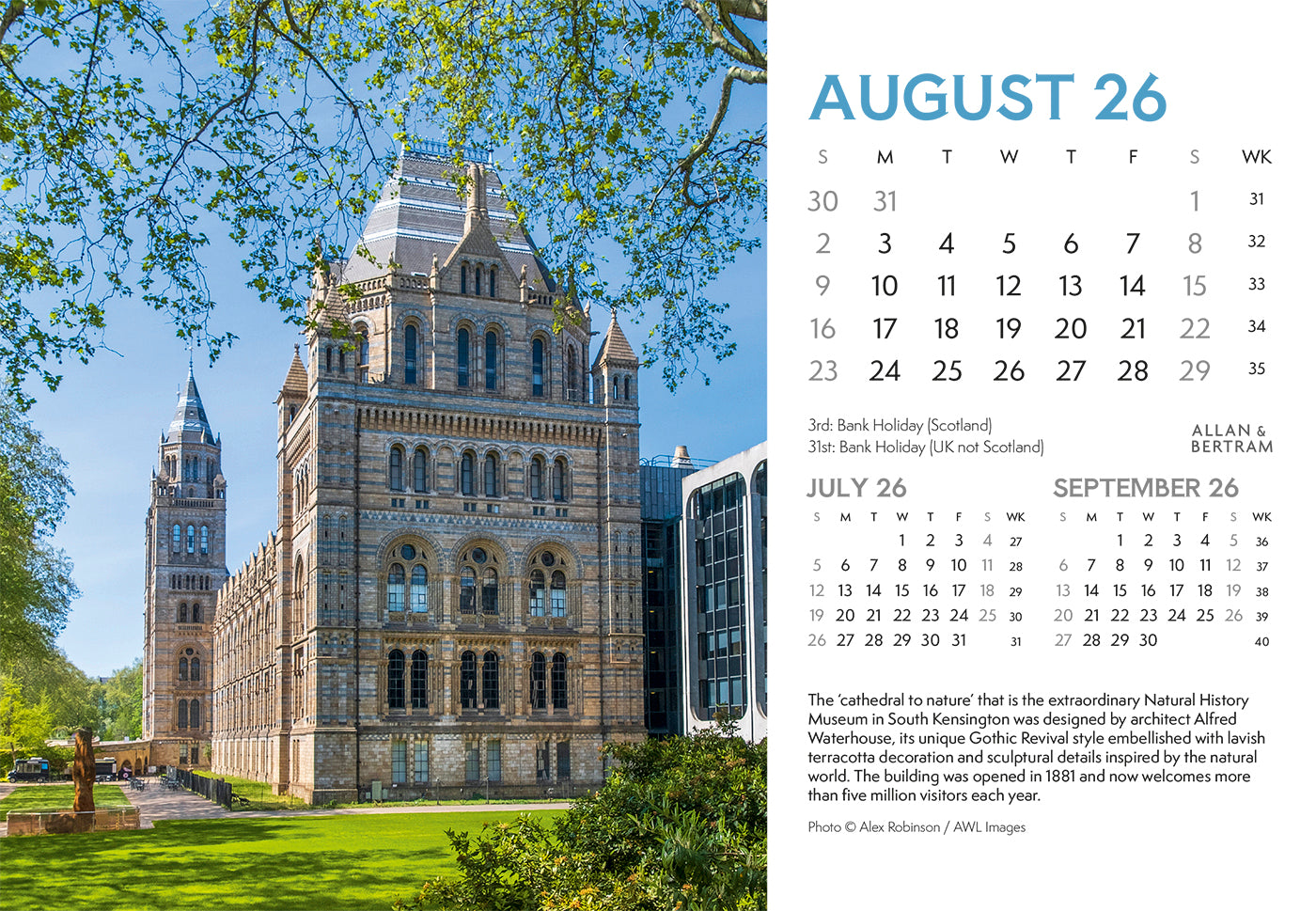 London Midi Desk Calendar