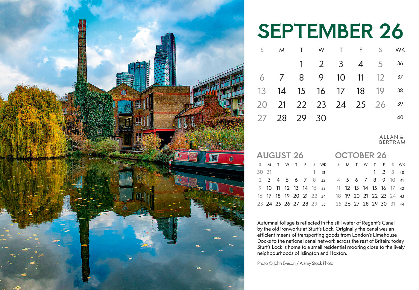 London Midi Desk Calendar