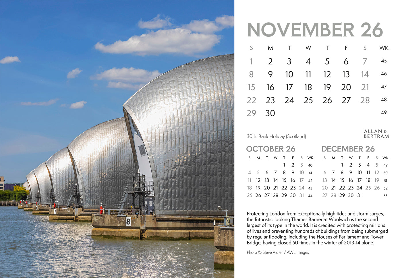 London Midi Desk Calendar