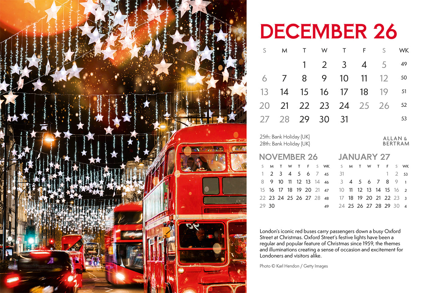 London Midi Desk Calendar