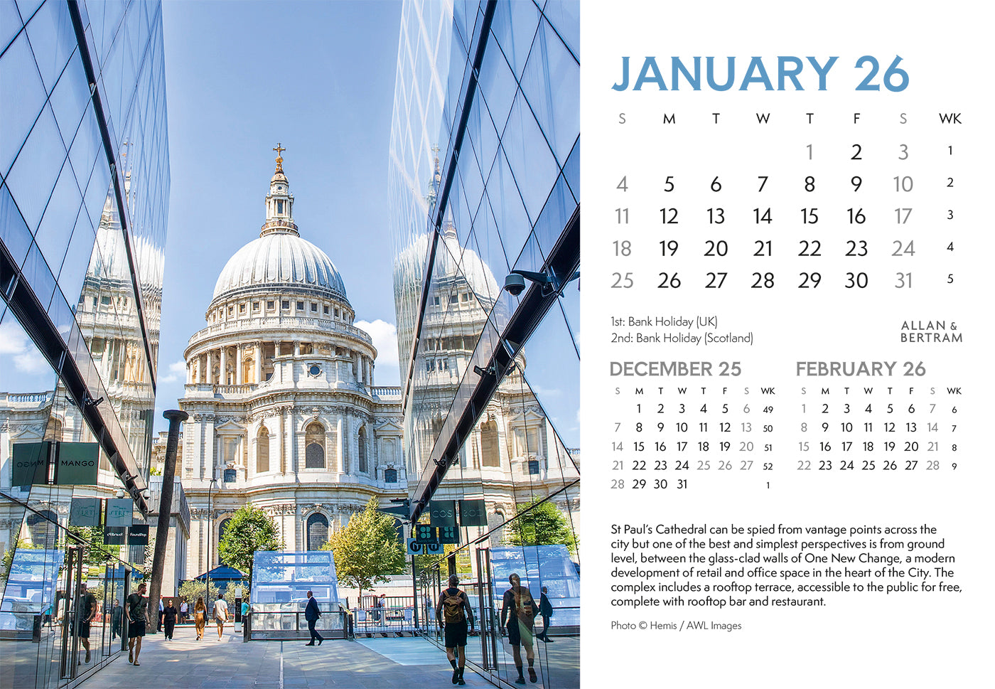 London Midi Desk Calendar