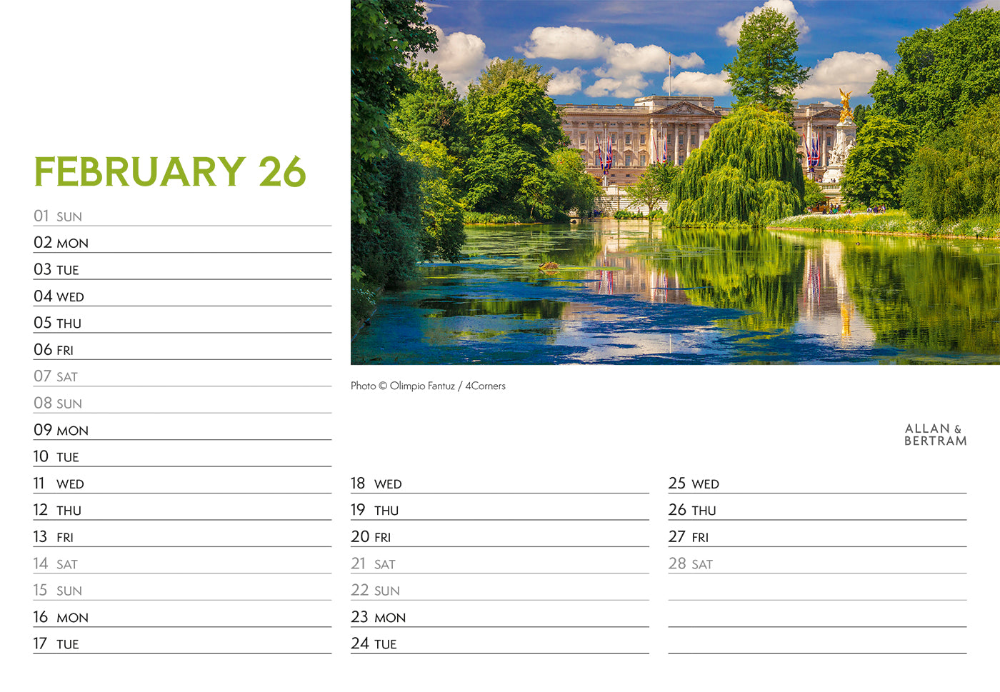 London Midi Desk Calendar
