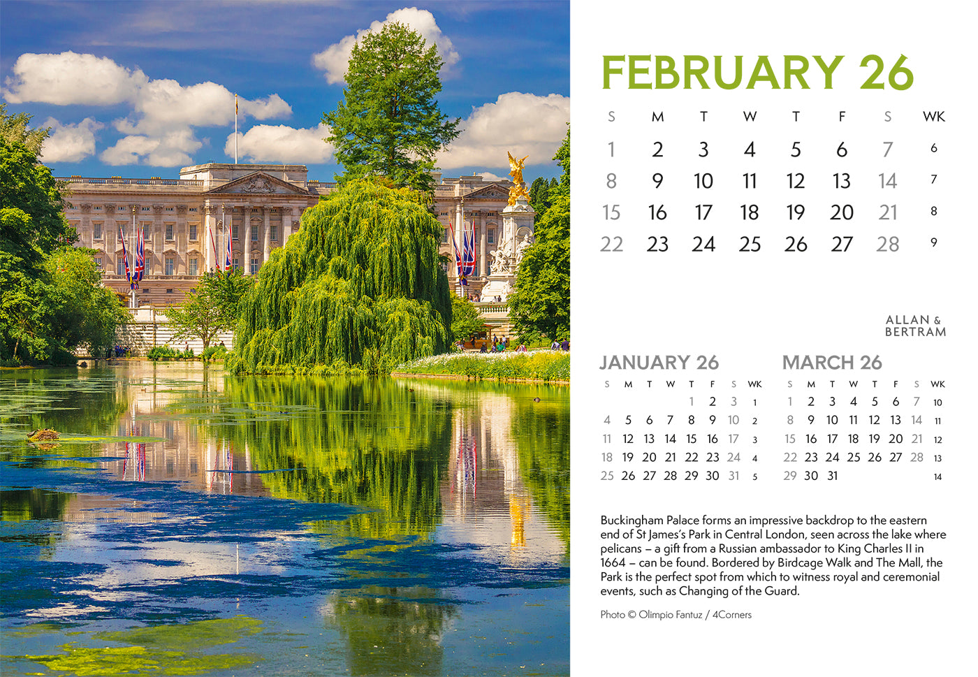 London Midi Desk Calendar