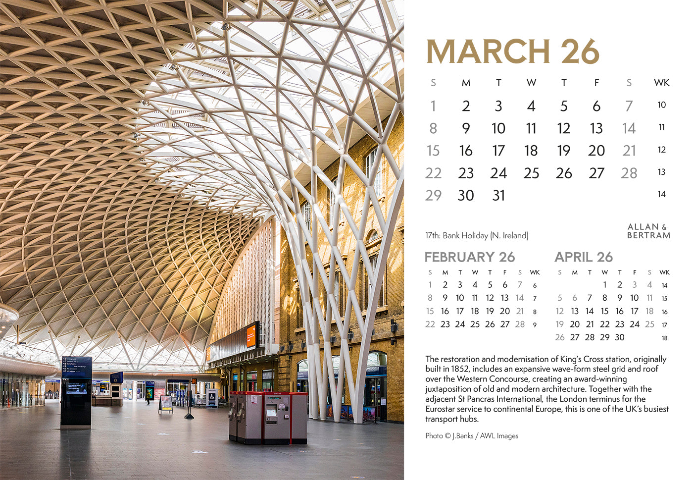 London Midi Desk Calendar