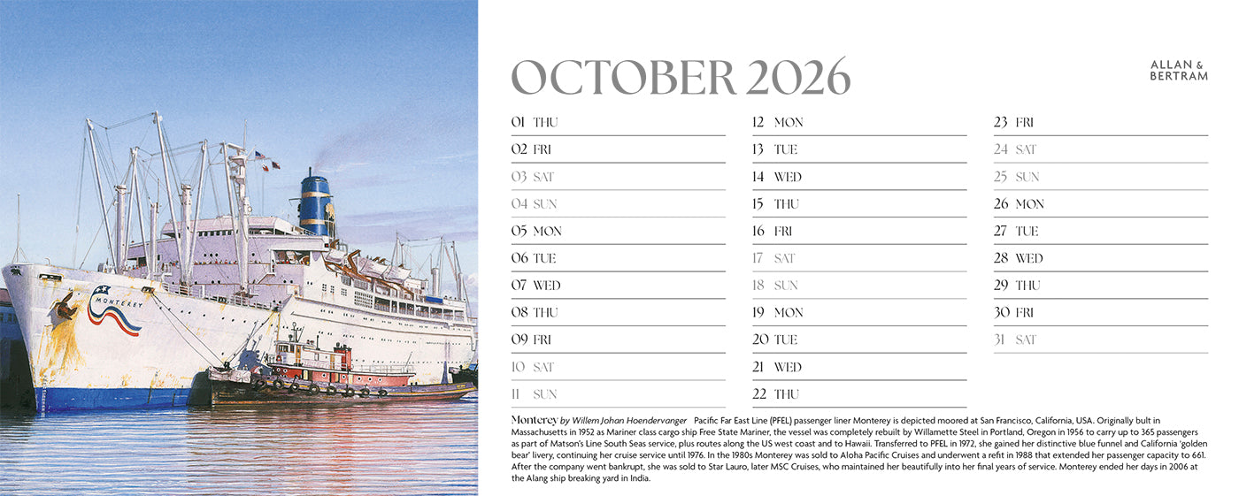 Maritime Gallery Desk Calendar