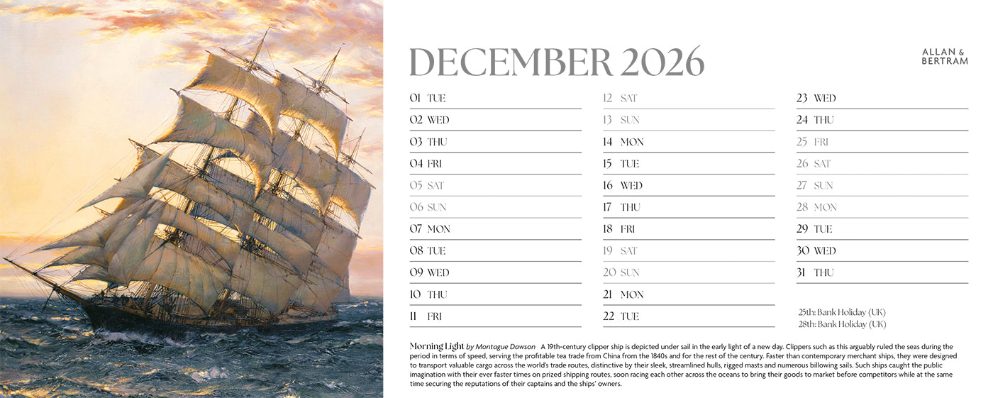 Maritime Gallery Desk Calendar