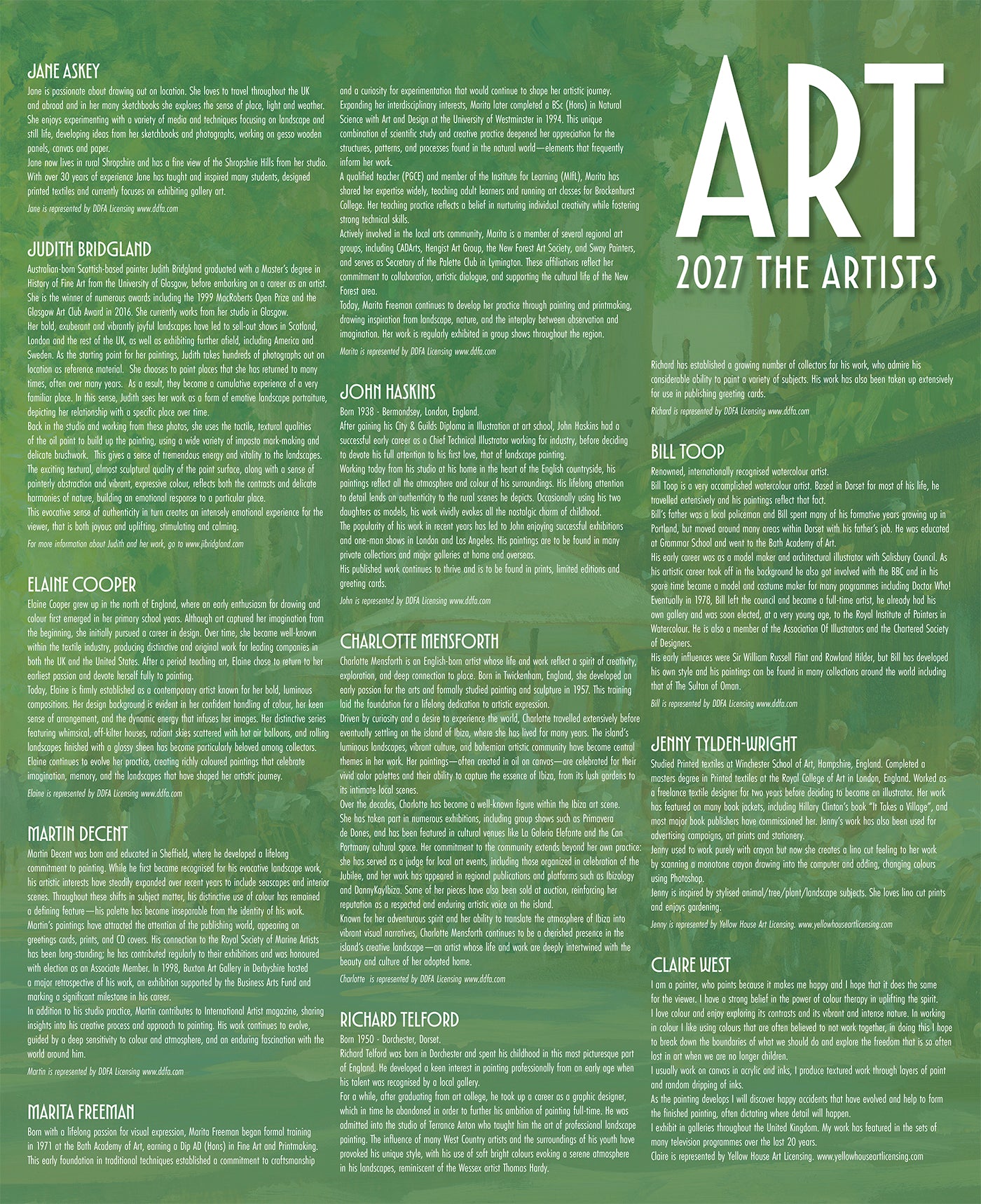 Art Wall Calendar