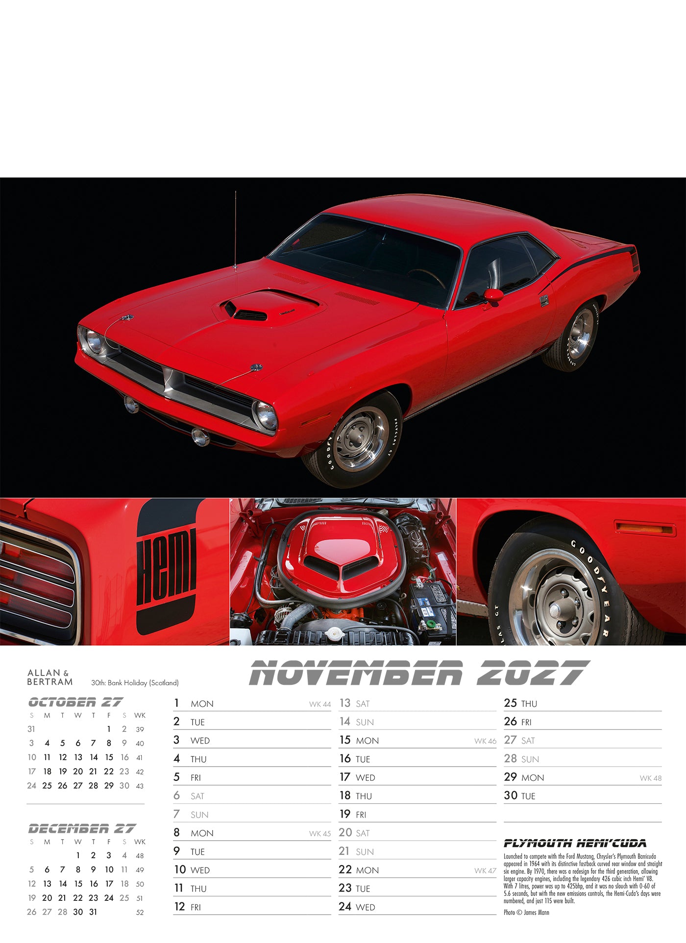Auto Junior Wall Calendar