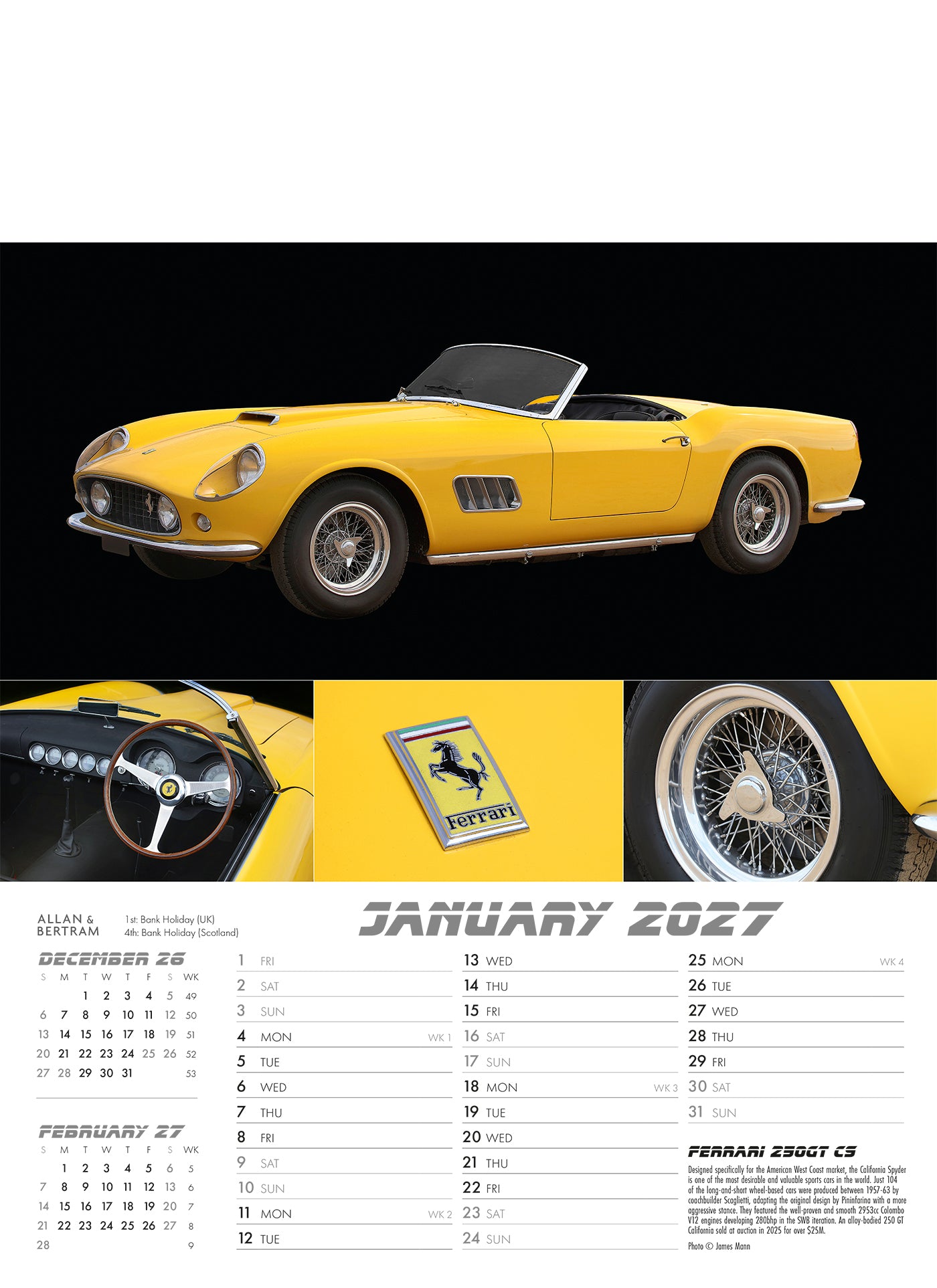 Auto Junior Wall Calendar