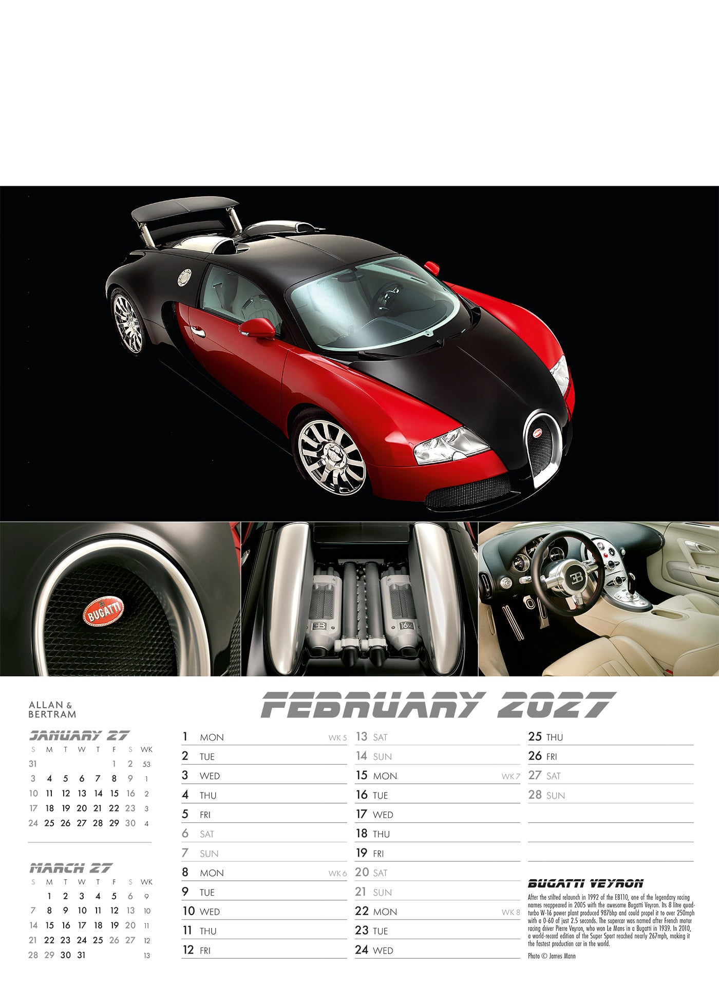 Auto Junior Wall Calendar