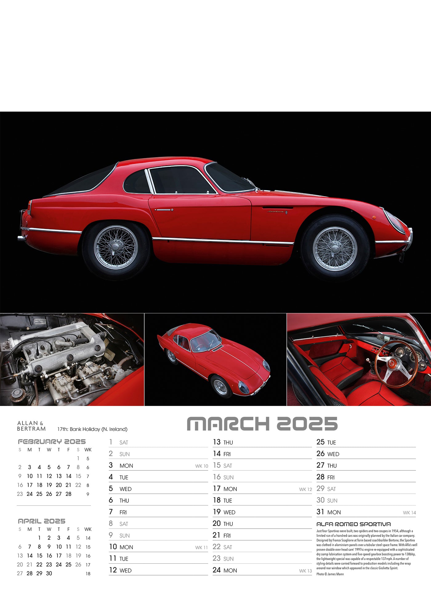 Auto Junior Wall Calendar