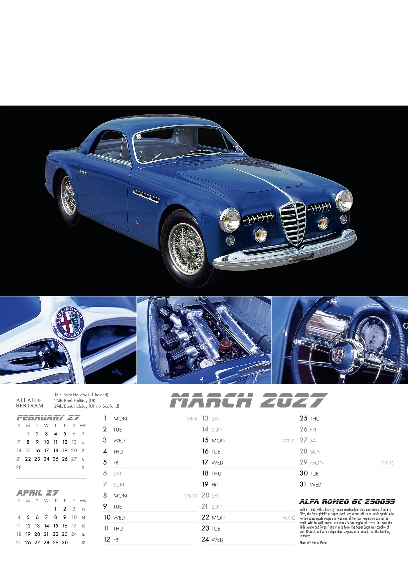 Auto Junior Wall Calendar