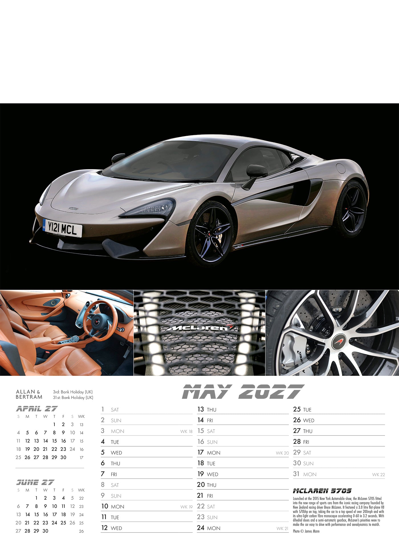 Auto Junior Wall Calendar