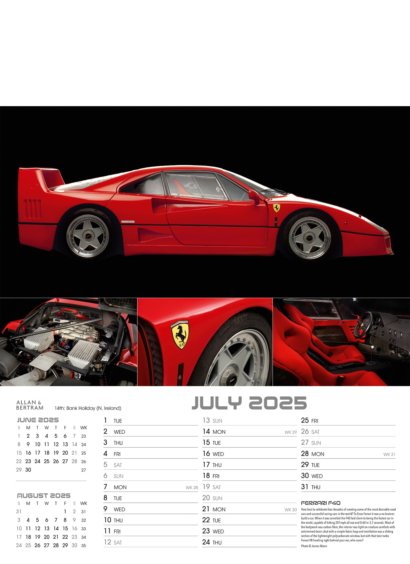 Auto Junior Wall Calendar