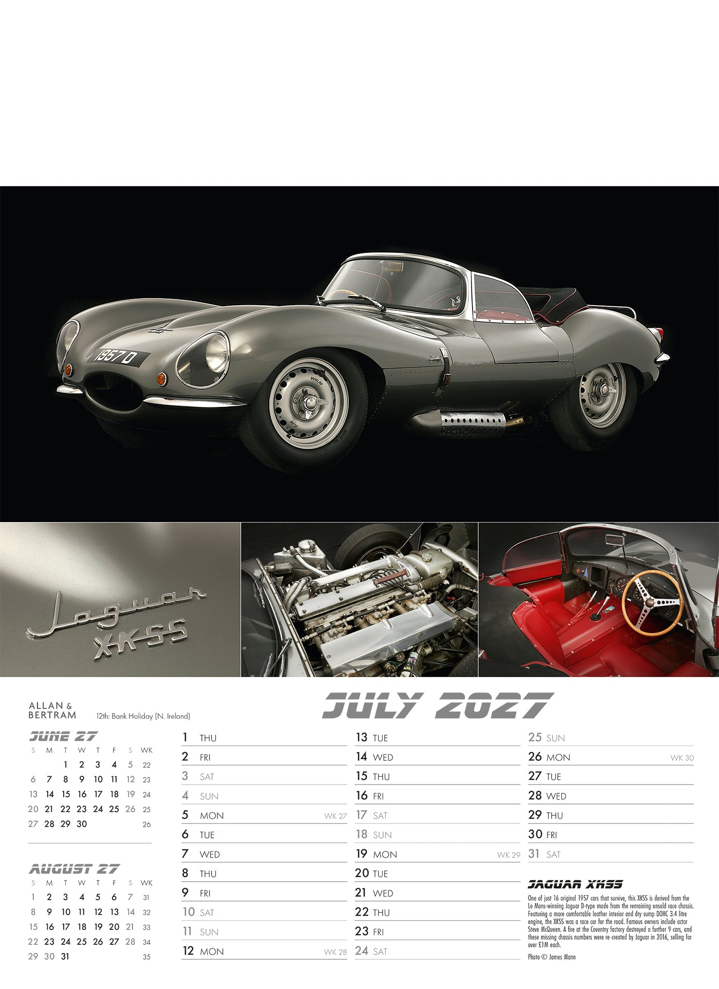 Auto Junior Wall Calendar