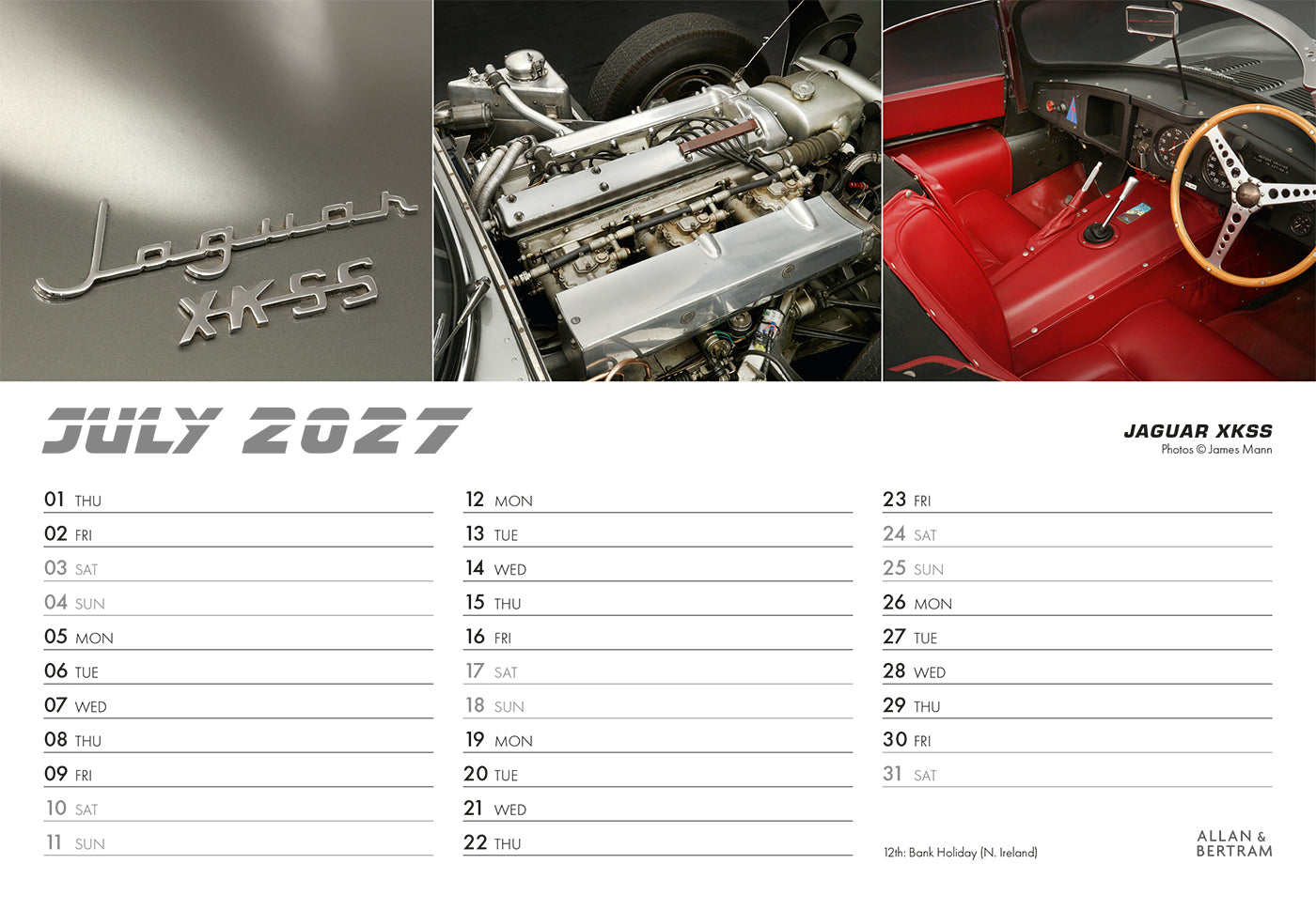 Auto Midi Desk Calendar
