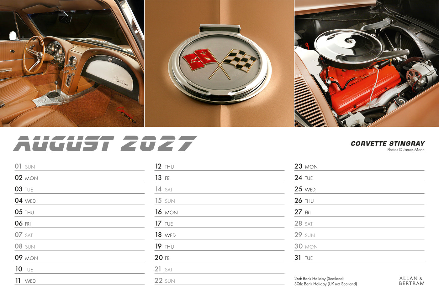 Auto Midi Desk Calendar