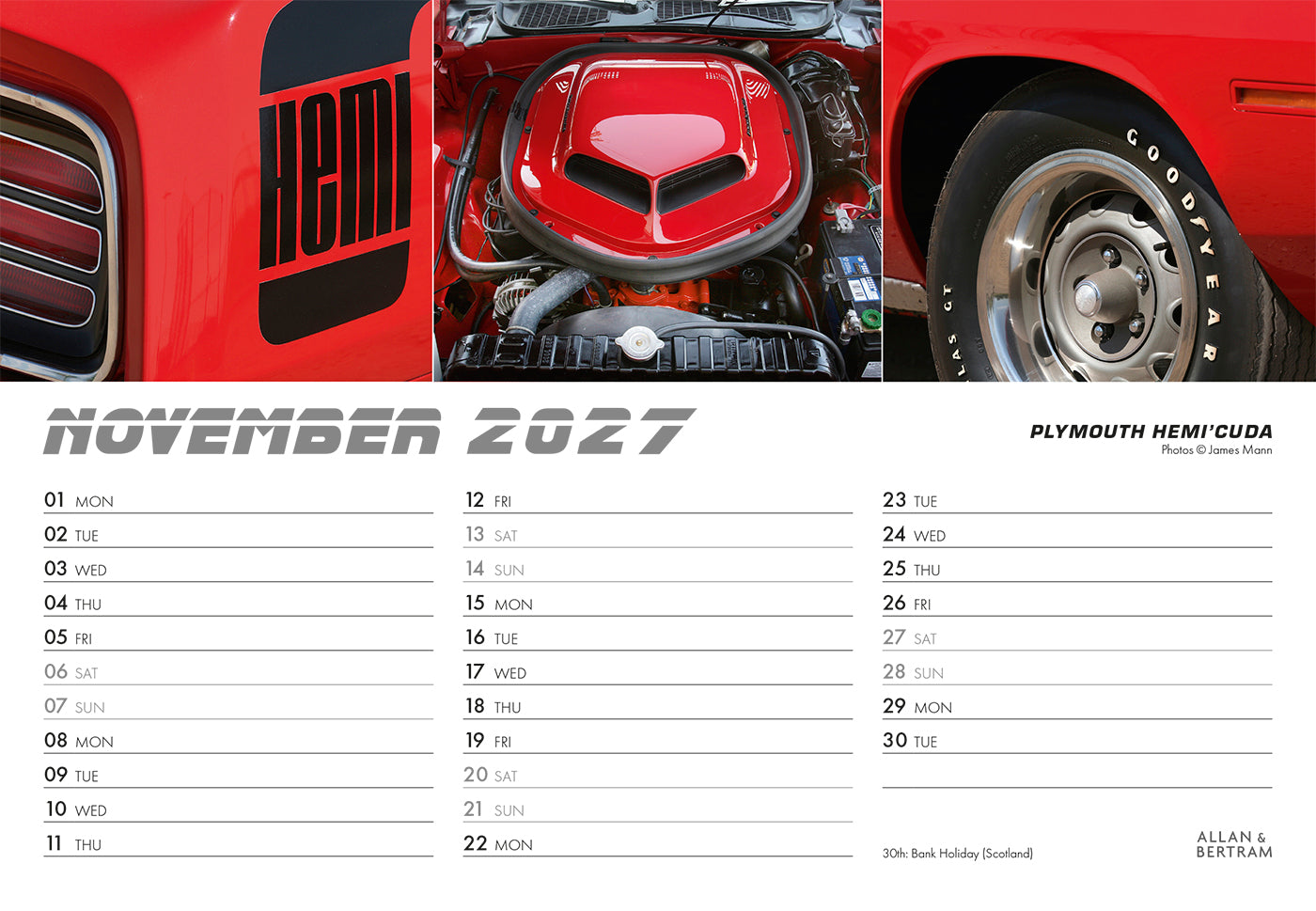 Auto Midi Desk Calendar