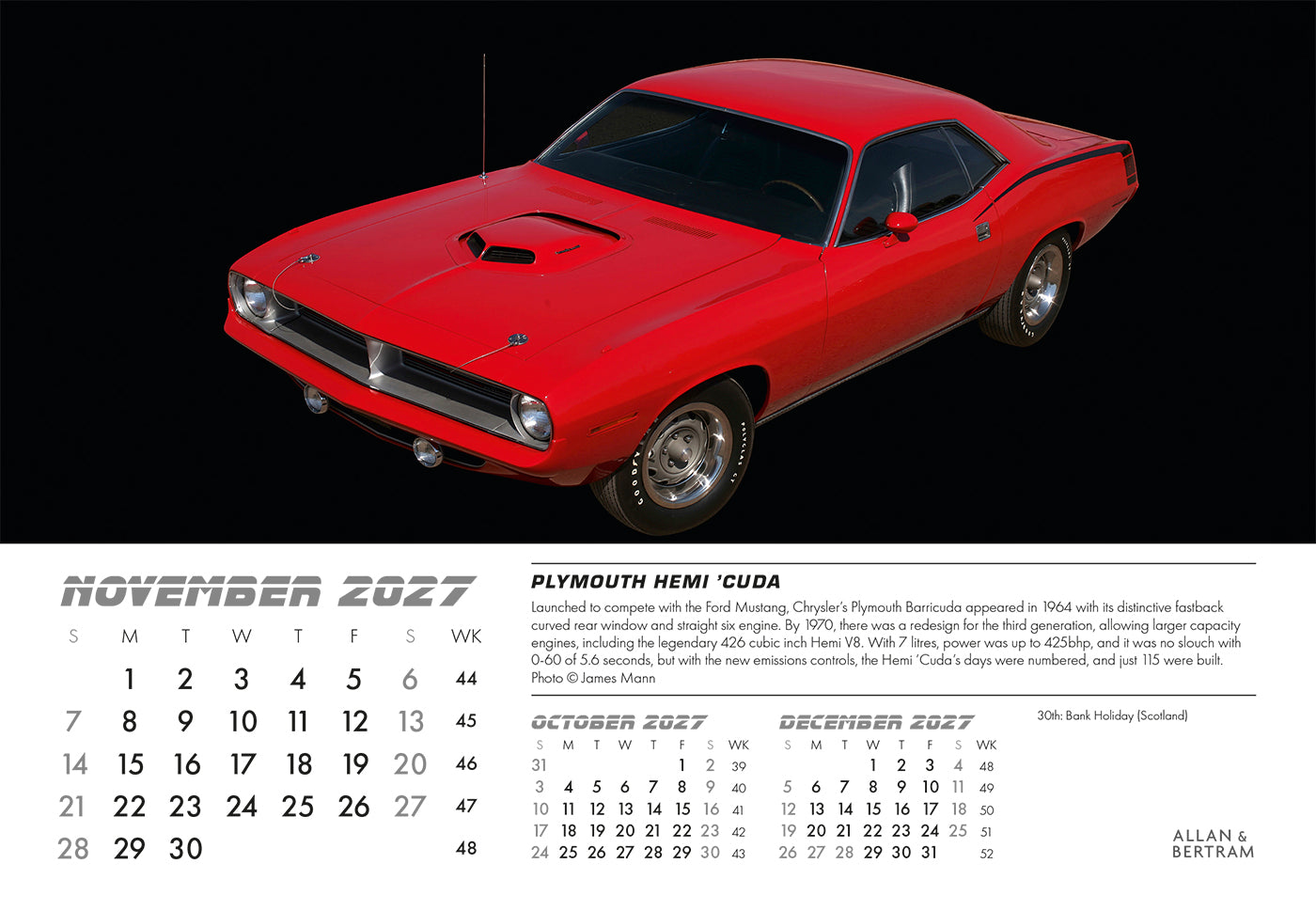 Auto Midi Desk Calendar