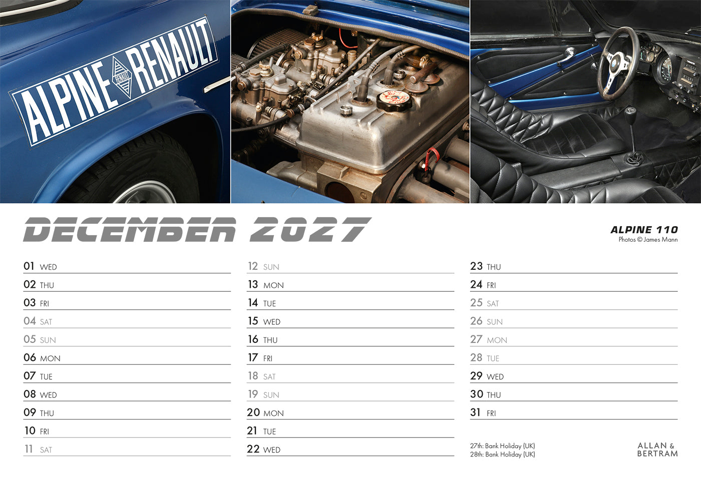 Auto Midi Desk Calendar