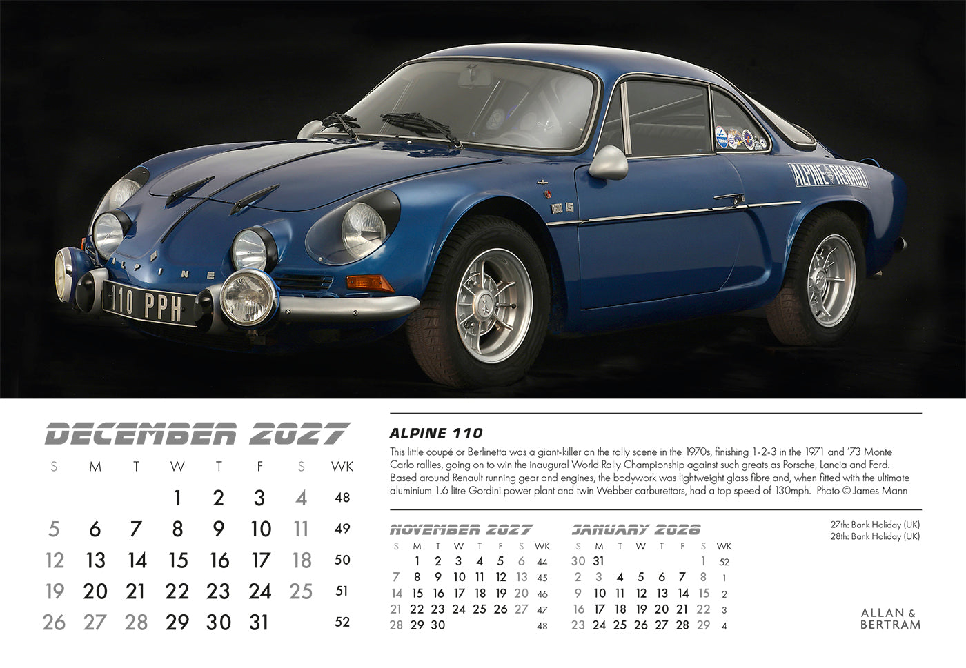 Auto Midi Desk Calendar