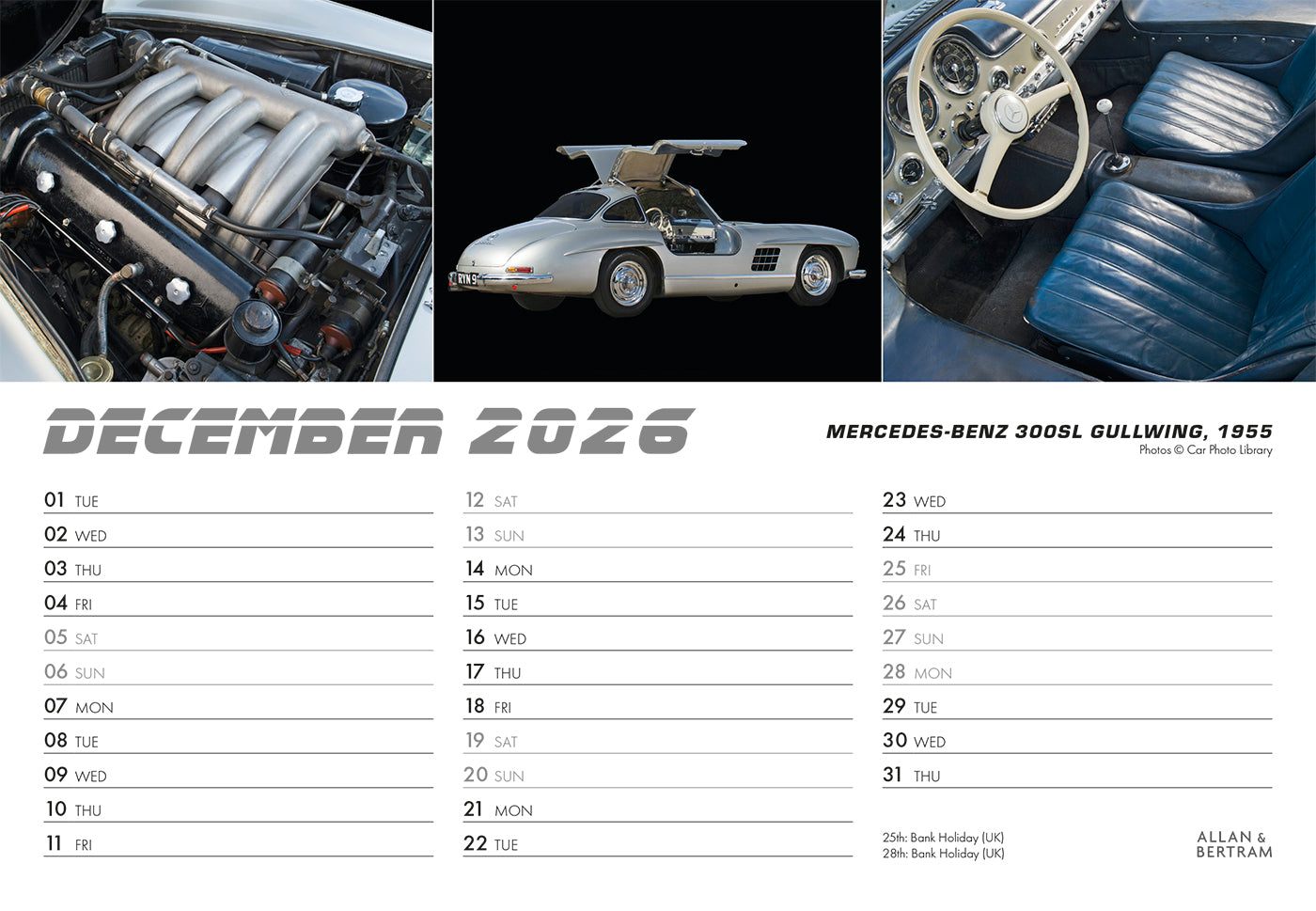Auto Midi Desk Calendar