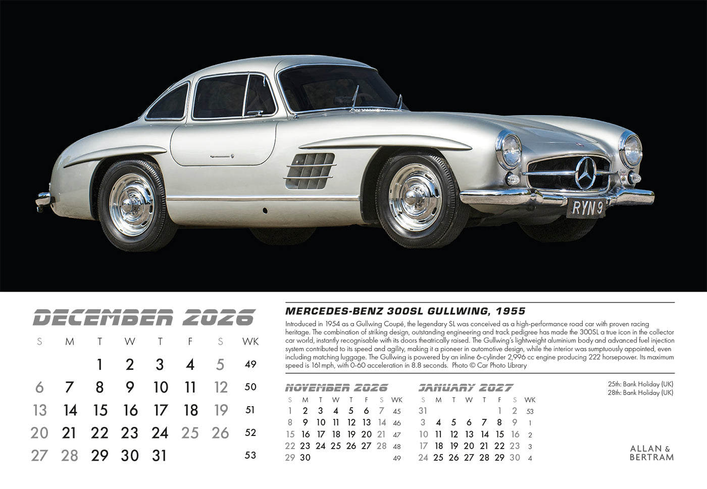 Auto Midi Desk Calendar