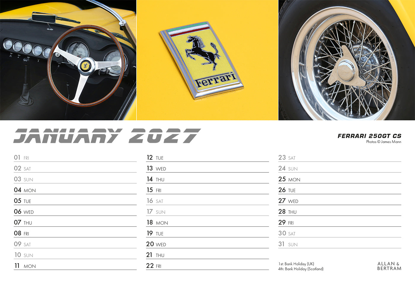 Auto Midi Desk Calendar