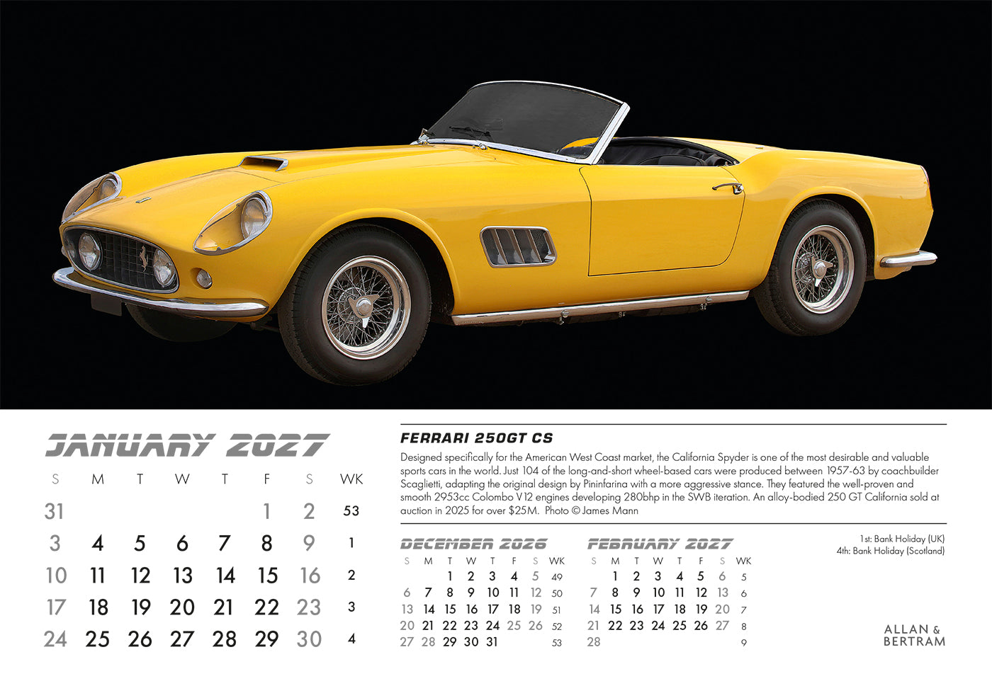 Auto Midi Desk Calendar