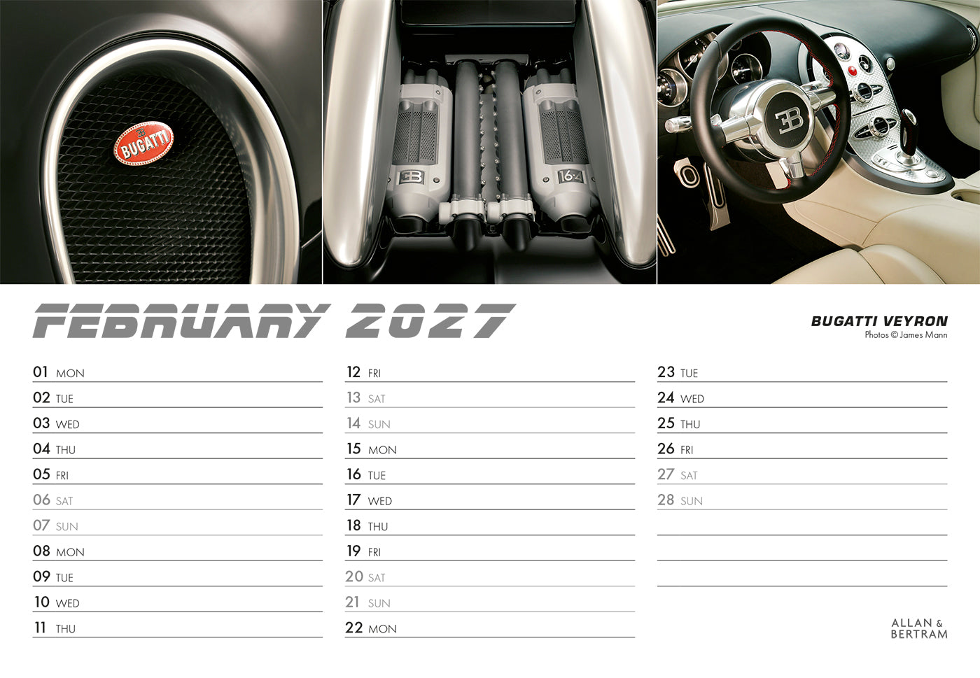 Auto Midi Desk Calendar