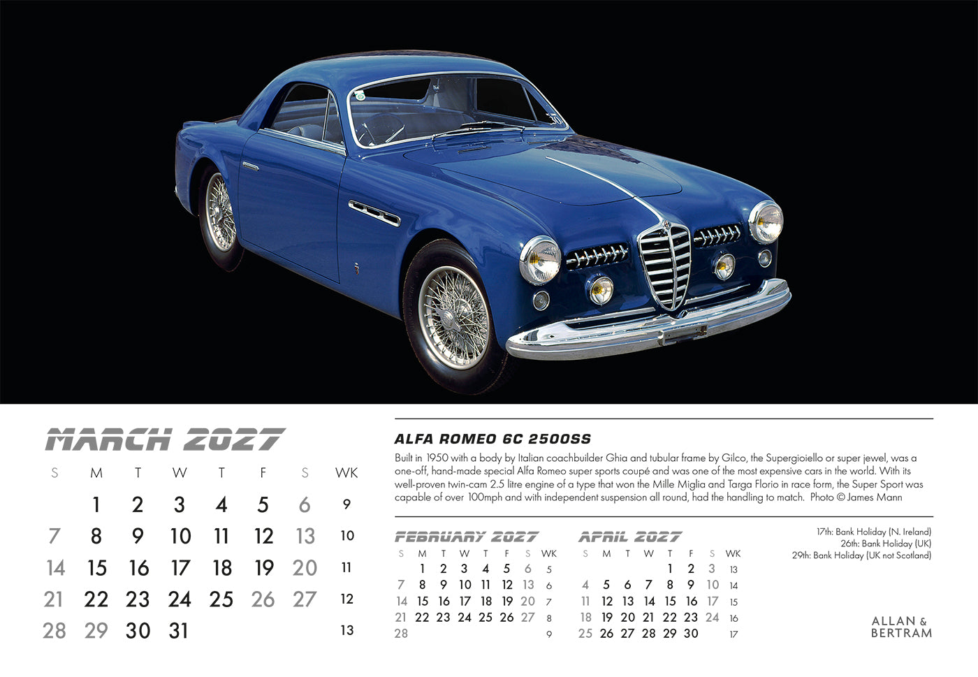 Auto Midi Desk Calendar