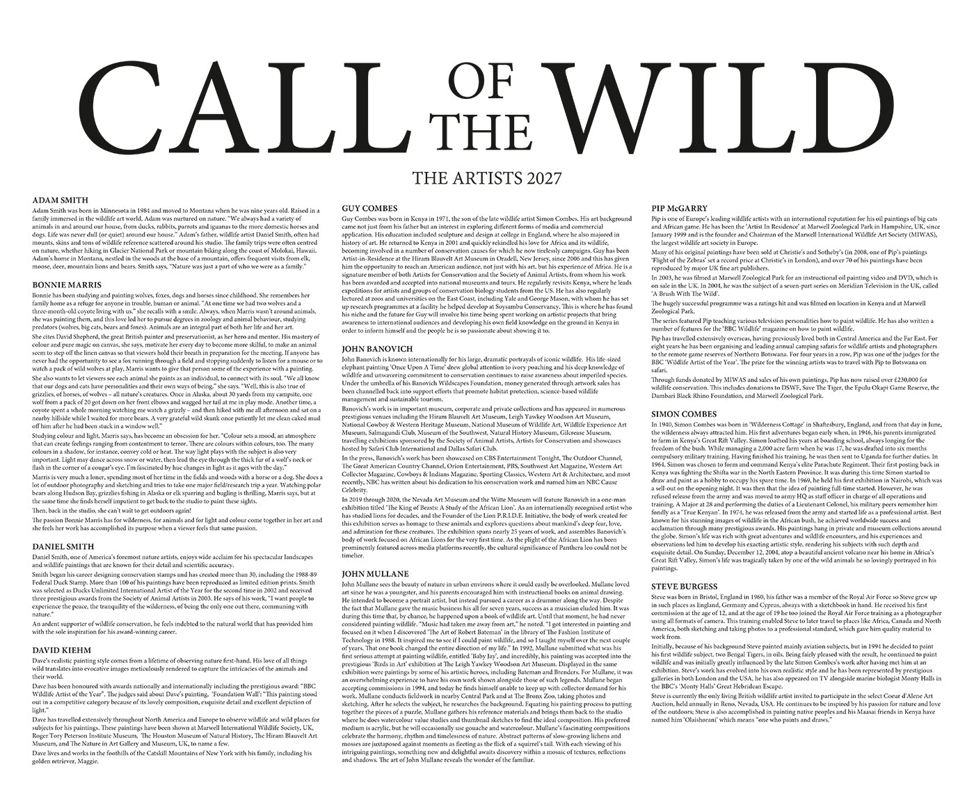 Call of the Wild Wall Calendar