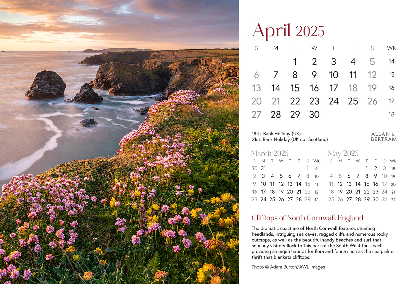 Coastal Path Midi Desk Calendar