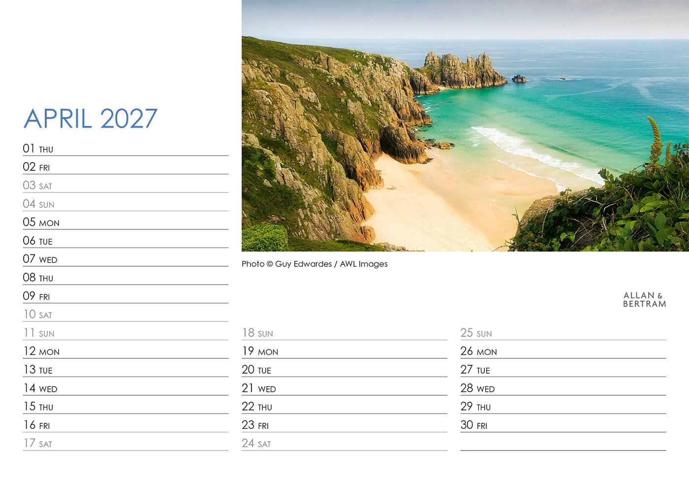 Coastal Path Midi Desk Calendar