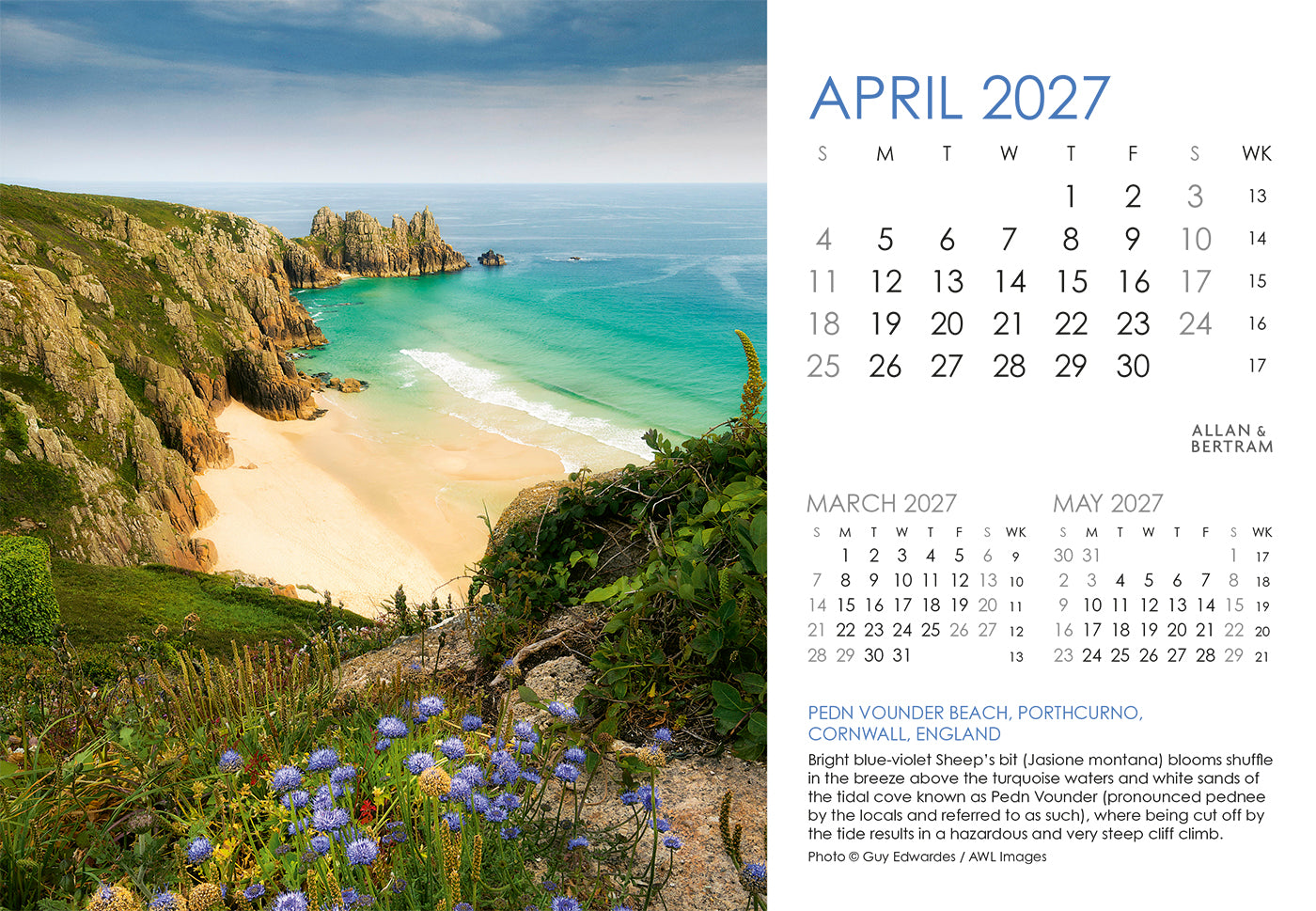 Coastal Path Midi Desk Calendar