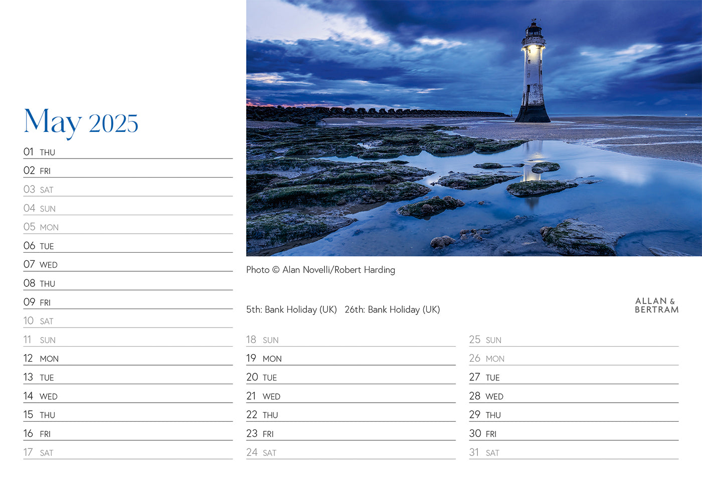 Coastal Path Midi Desk Calendar