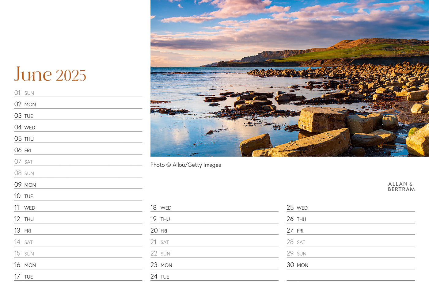 Coastal Path Midi Desk Calendar