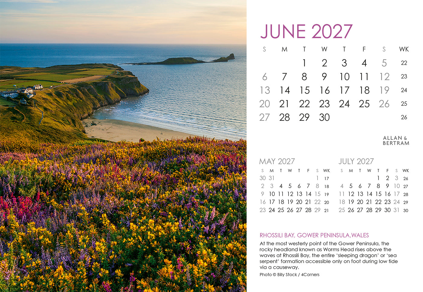 Coastal Path Midi Desk Calendar