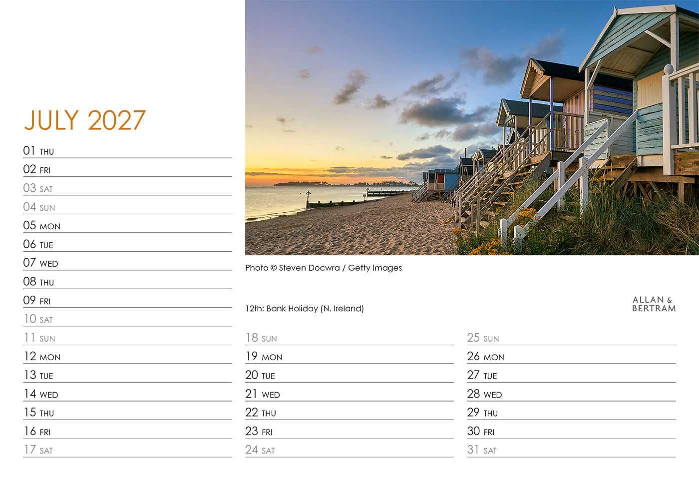 Coastal Path Midi Desk Calendar