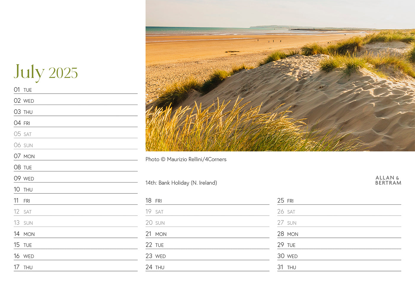 Coastal Path Midi Desk Calendar