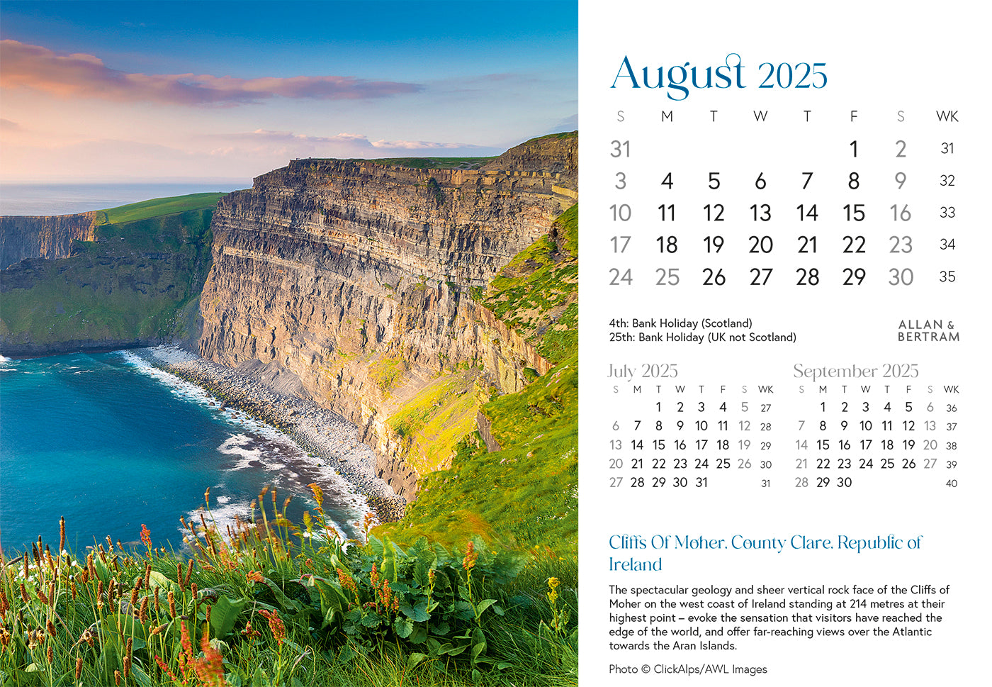 Coastal Path Midi Desk Calendar