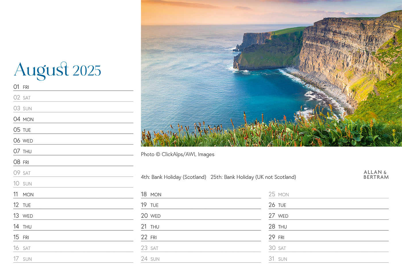 Coastal Path Midi Desk Calendar